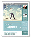 A man balancing on a precipice Poster Template