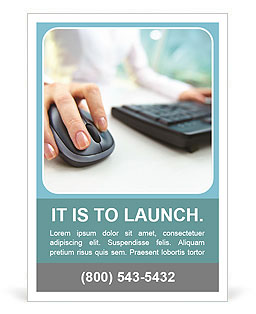 Image of female hands clicking computer mouse Ad Template