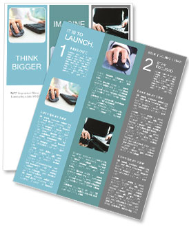 Image of female hands clicking computer mouse Newsletter Template
