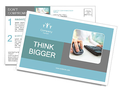 Image of female hands clicking computer mouse Postcard Template