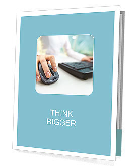 Image of female hands clicking computer mouse Presentation Folder