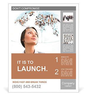 A young girl thinks about the international team Poster Template