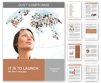 A young girl thinks about the international team Word Template