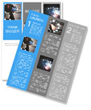 The programmer is holding tablet in hand with the title of the present Newsletter Template