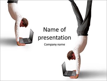 Businessman acrobat flexibility in solving problems PowerPoint Template