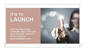 The finger points to the modern ways of communication Business Card Template