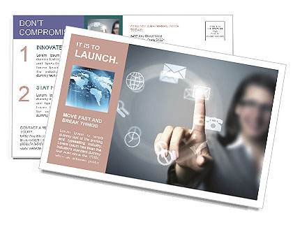 The finger points to the modern ways of communication Postcard Template