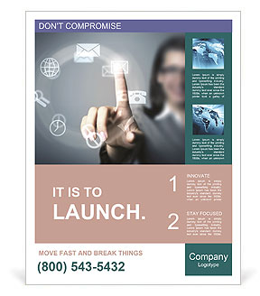 The finger points to the modern ways of communication Poster Template