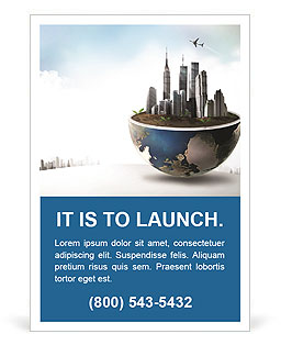 Large buildings are on the section of the planet Ad Template