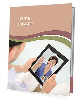 A young boy holding a tablet with the name of the presentation Presentation Folder