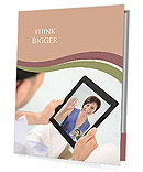 A young boy holding a tablet with the name of the presentation Presentation Folder