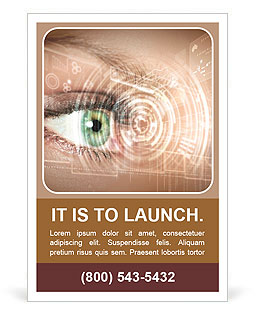 Close-up eyes and Technology Ad Template