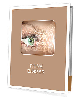 Close-up eyes and Technology Presentation Folder