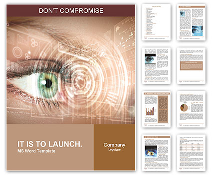 Close-up eyes and Technology Word Template