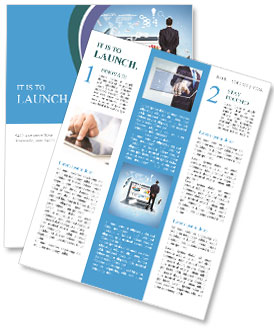 スーツのビジネスマンは、バックスタンドおよび技術を見て ニュースレター