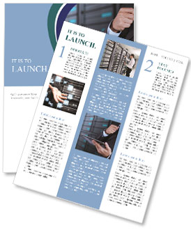 Businessman hand using tablet computer Newsletter Template