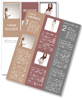 Girl holding a tablet and smiling Newsletter Template