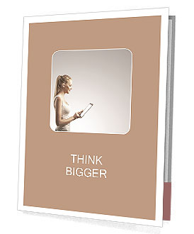 Girl holding a tablet and smiling Presentation Folder