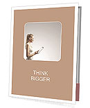 Girl holding a tablet and smiling Presentation Folder