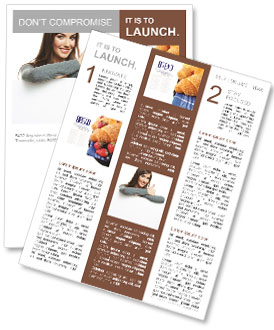 Smiling woman leaning on big blank board Newsletter Template