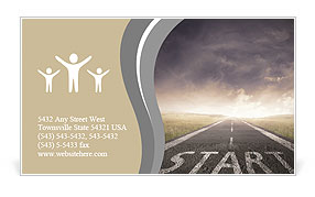 Concept of start straight for business Business Card Template