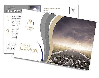 Concept of start straight for business Postcard Template