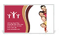 Family with a banner smiling - isolated on a white background Business Card Template
