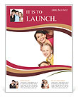 Family with a banner smiling - isolated on a white background Flyer Template