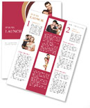 Family with a banner smiling - isolated on a white background Newsletter Template