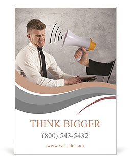 Web advertising and spam concept with businessman and megaphone Ad Template