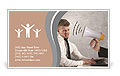 Web advertising and spam concept with businessman and megaphone Business Card Template