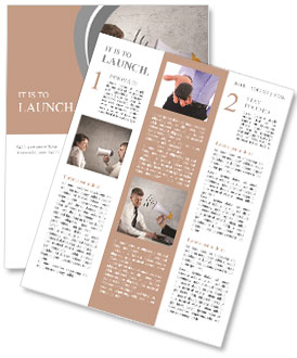 Web advertising and spam concept with businessman and megaphone Newsletter Template