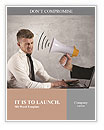 Web advertising and spam concept with businessman and megaphone Word Template
