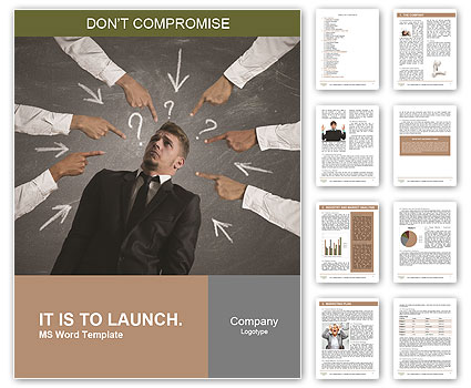 Concept of accused businessman with with fingers pointing Word Template