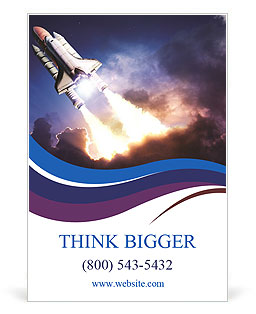 Space shuttle taking off on a mission Ad Template