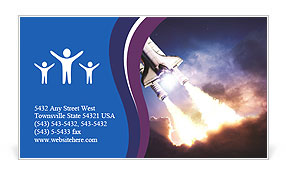 Space shuttle taking off on a mission Business Card Template
