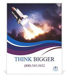 Space shuttle taking off on a mission Poster Template