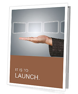 Hand holding digital touch screens Presentation Folder