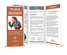 Business woman yelling at phone Brochure Template