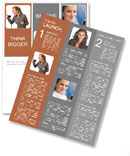 Business woman yelling at phone Newsletter Template