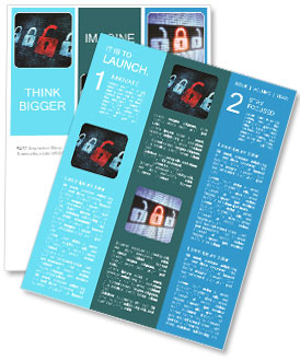 Security concept: Lock on digital screen, contrast, 3d render Newsletter Template