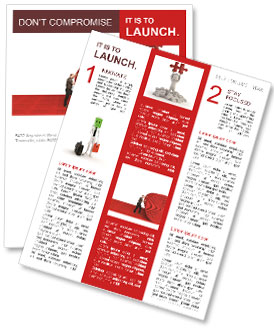 Man roll red 3d carpet on white background Newsletter Template