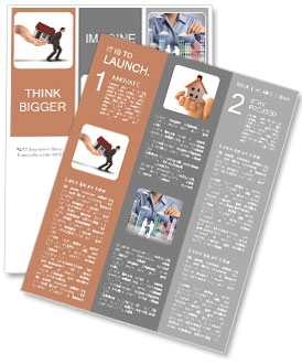 Collage symbolizing the real estate business. Elements of the business. Newsletter Template