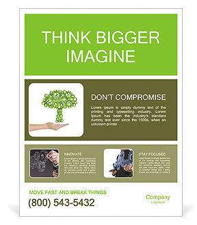 Hand hold green tree of industrial gear, environmental concept Poster Template