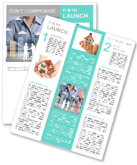 Building in a hand businessmen Newsletter Template