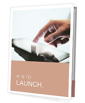 High resolution hand touching touch pad Presentation Folder