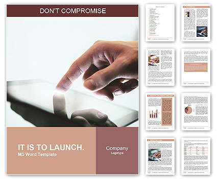 High resolution hand touching touch pad Word Template