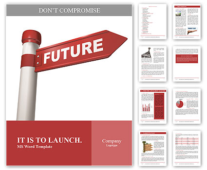 "Future" concept on a road sign. 3d render Word Template