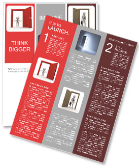 3d people - man, person and a open door. Businessman. Welcome Newsletter Template