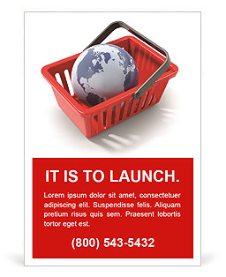 World commerce, checkout icon (3d render) Ad Template